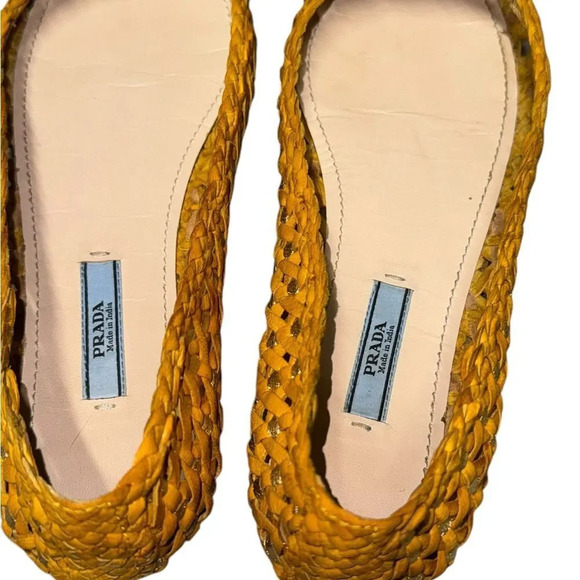 Authentic PRADA Calzature Donna woven leather slip-on pointed toe flats - Picture 6 of 8